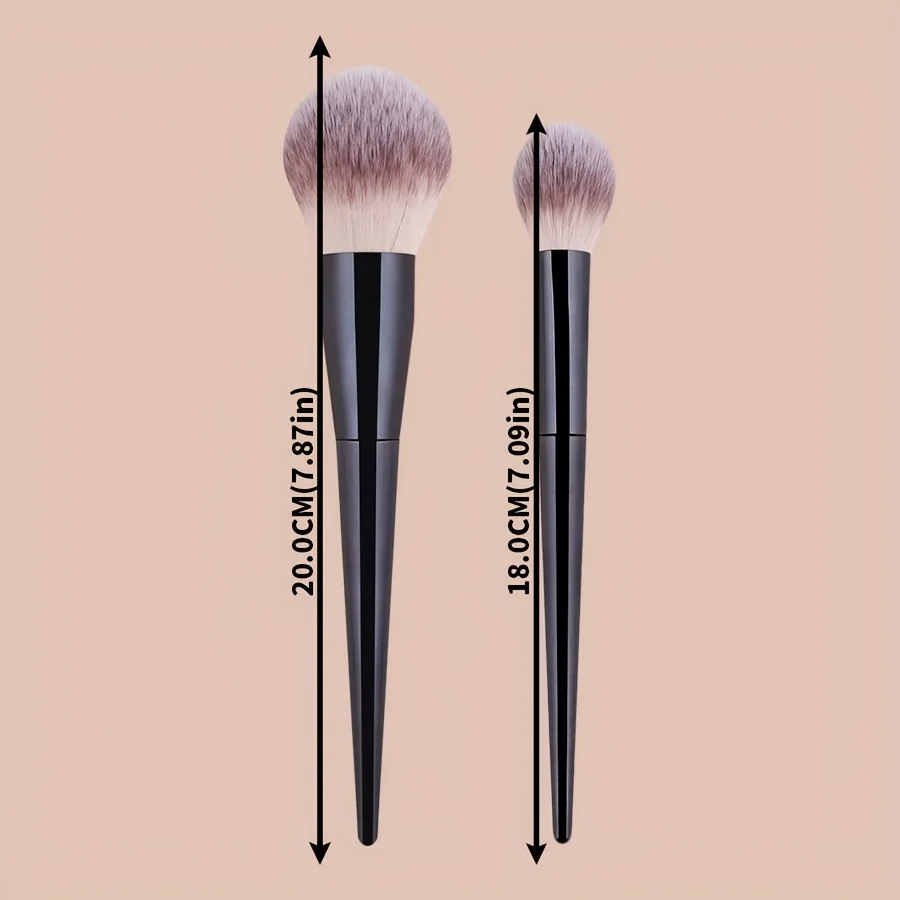 2Pcs Professional Makeup Brush Set, Soft Nylon Bristles Face Brushes for Foundation, Blush, Powder, Contour, Highlighter & Eyesh 3