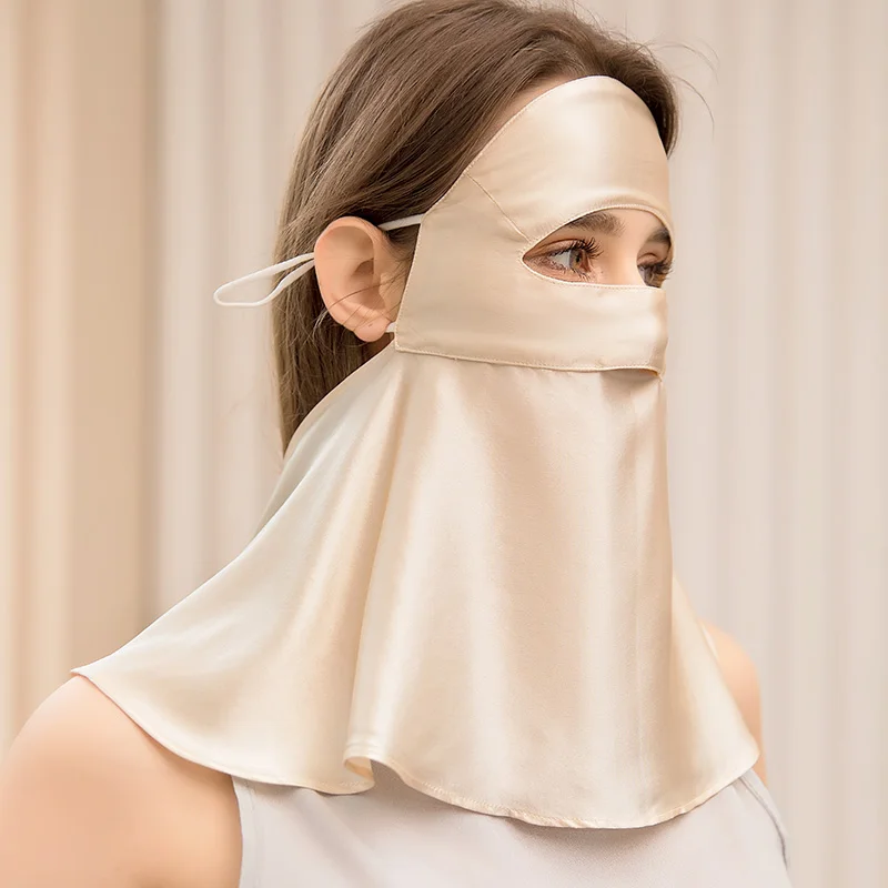 Silk sunscreen mask full face anti ultraviolet face mask sensitive muscle summer female