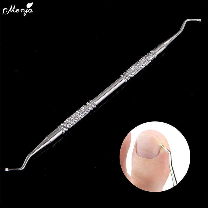 Monja Nail Art Dual End Stainless Steel Dirt Remove Cleaning Stick Nail