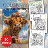 30 Sheets Stress Relief Coloring Book, 11.2x 8.3in,100gsm Thick Paper, Spiral Bound, Halloween Gift, Christmas Gift Option 4