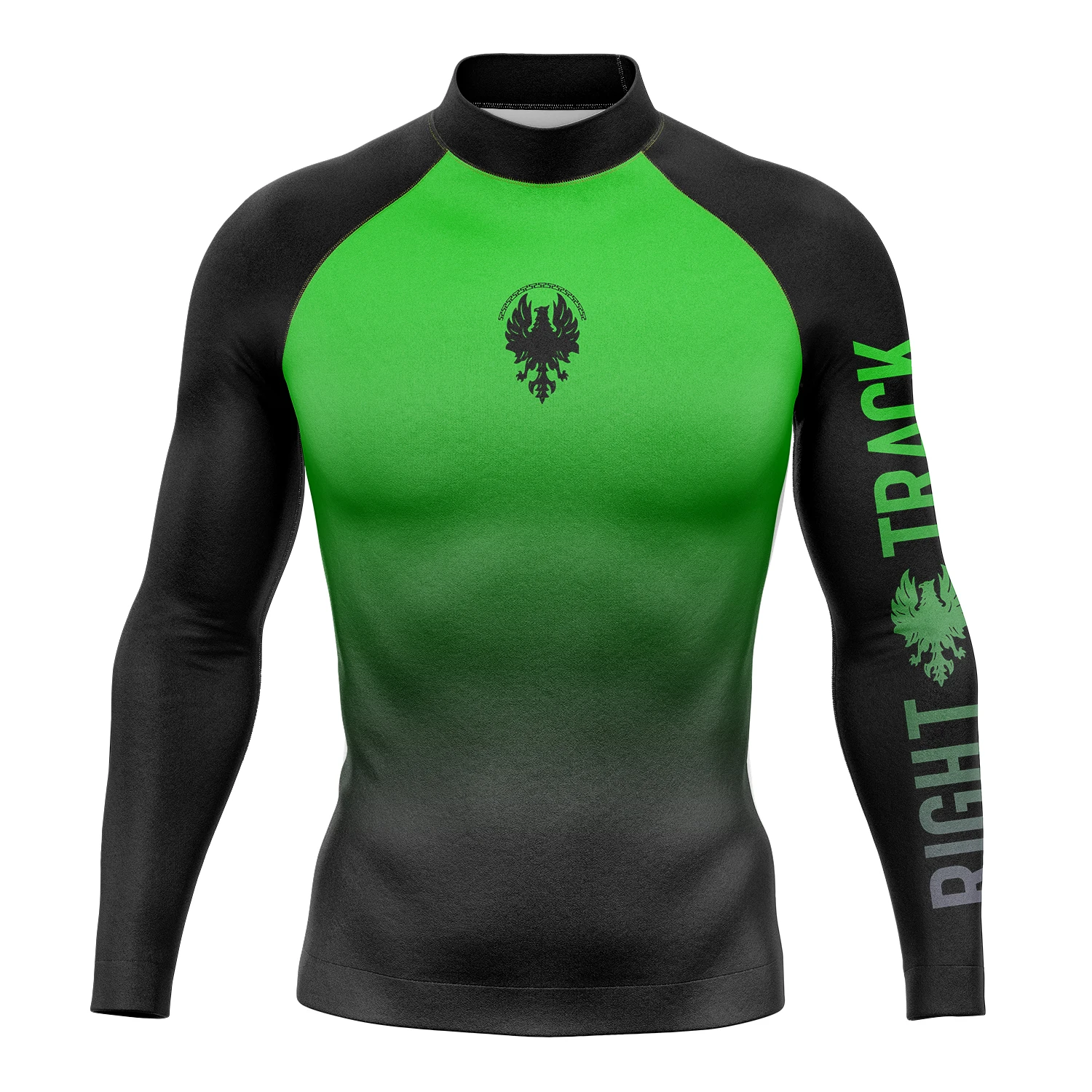 RIGHTRACK Men's Long Sleeve Surfing Shirt Rashguard UV Protection Lycra Swimwear UPF Diving Suit Gym Cheerful Clothes