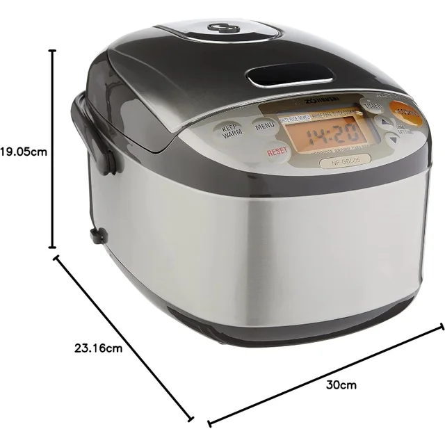 Zojirushi Np-gbc05xt 3 Cup (Uncooked) Induction Heating Rice Cooker and Warmer, Stainless Dark Brown, Made in Japan, Silver