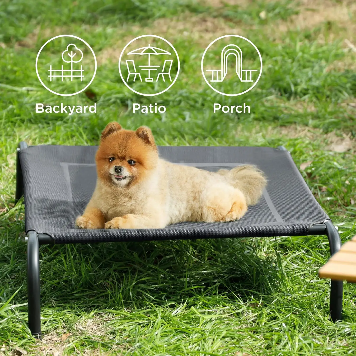 Small Elevated Cooling Dog Bed – Portable Raised Cot 2