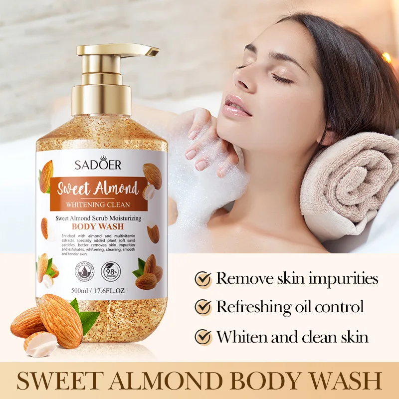 500ml Sweet Almond Scrub Whitening and Cleansing Shower Gel Body Wash Bath and Body Works body wash