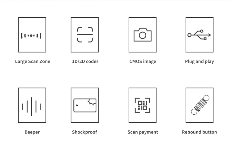 2D/1D Barcode Scanner QR Wired Handheld Data matrix PDF417 Bar code Reader USB high-speed for store supermarket phone payment 3d scanner