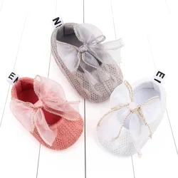 Chaussures d'anniversaire pour bébés filles de 0 à 18 mois, avec nœud papillon et paillettes, chaussures de princesse pour premiers pas, chaussures de berceau pour bébés de 0 à 6 mois 