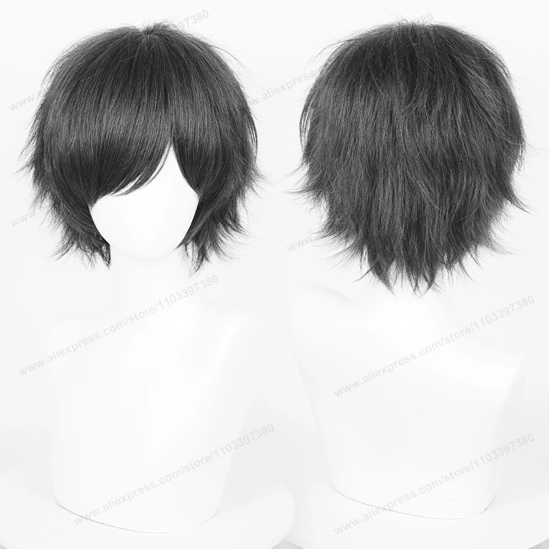 30cm Multicolor Short Straight Heat Resistant Synthetic Cosplay Wig