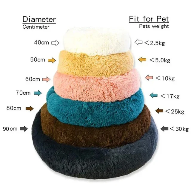 Plush Warm Round Large Dog Bed Winter Soft Puppy House Medium Cat Sofa Sleeping Bed Elastic Small Dog Kennel Nest Accessories 6