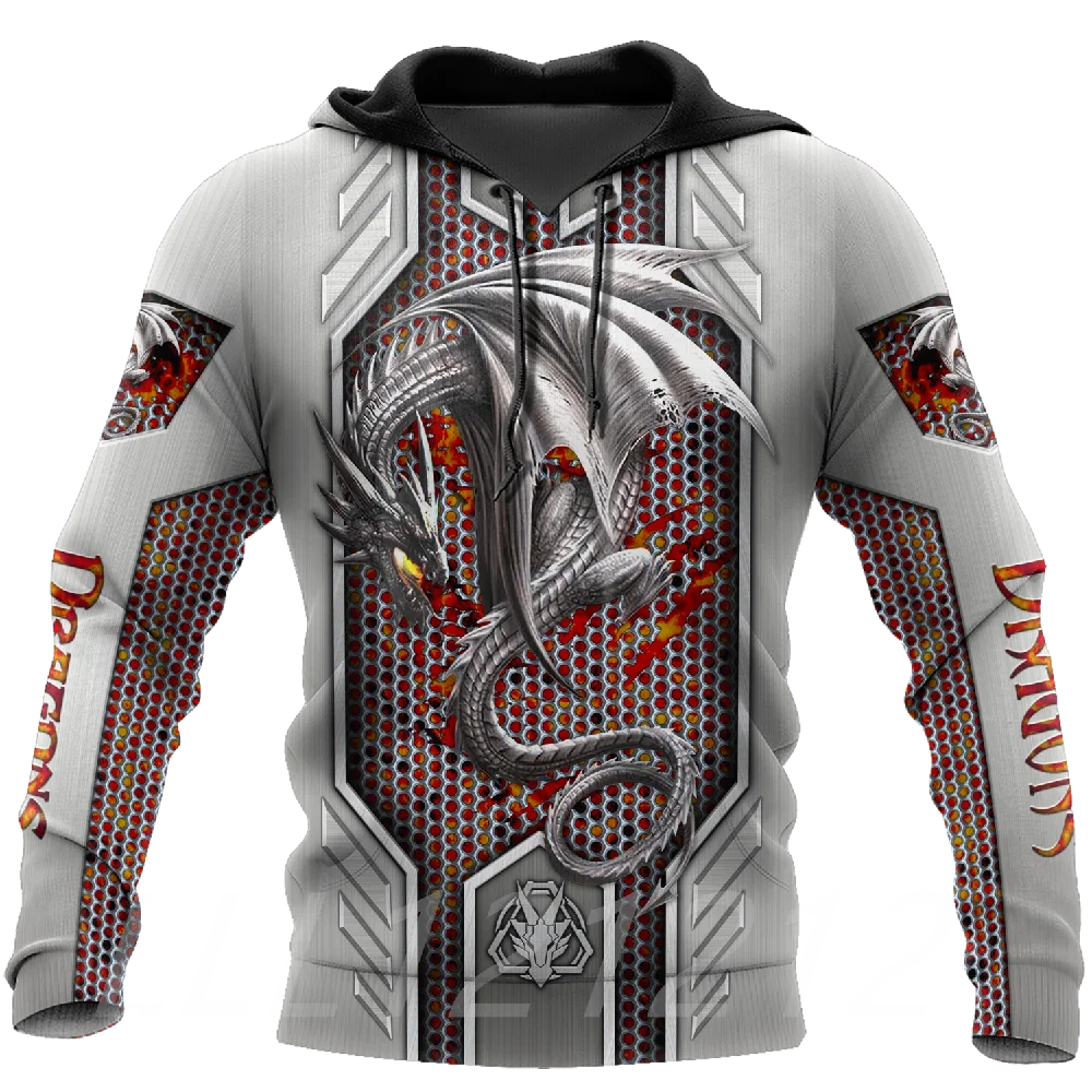 

2023 Hot Men's Hoodie 3D Printing Western Dragon Element Fashion Sweater Personality Street Home Casual Pullover Oversized 002