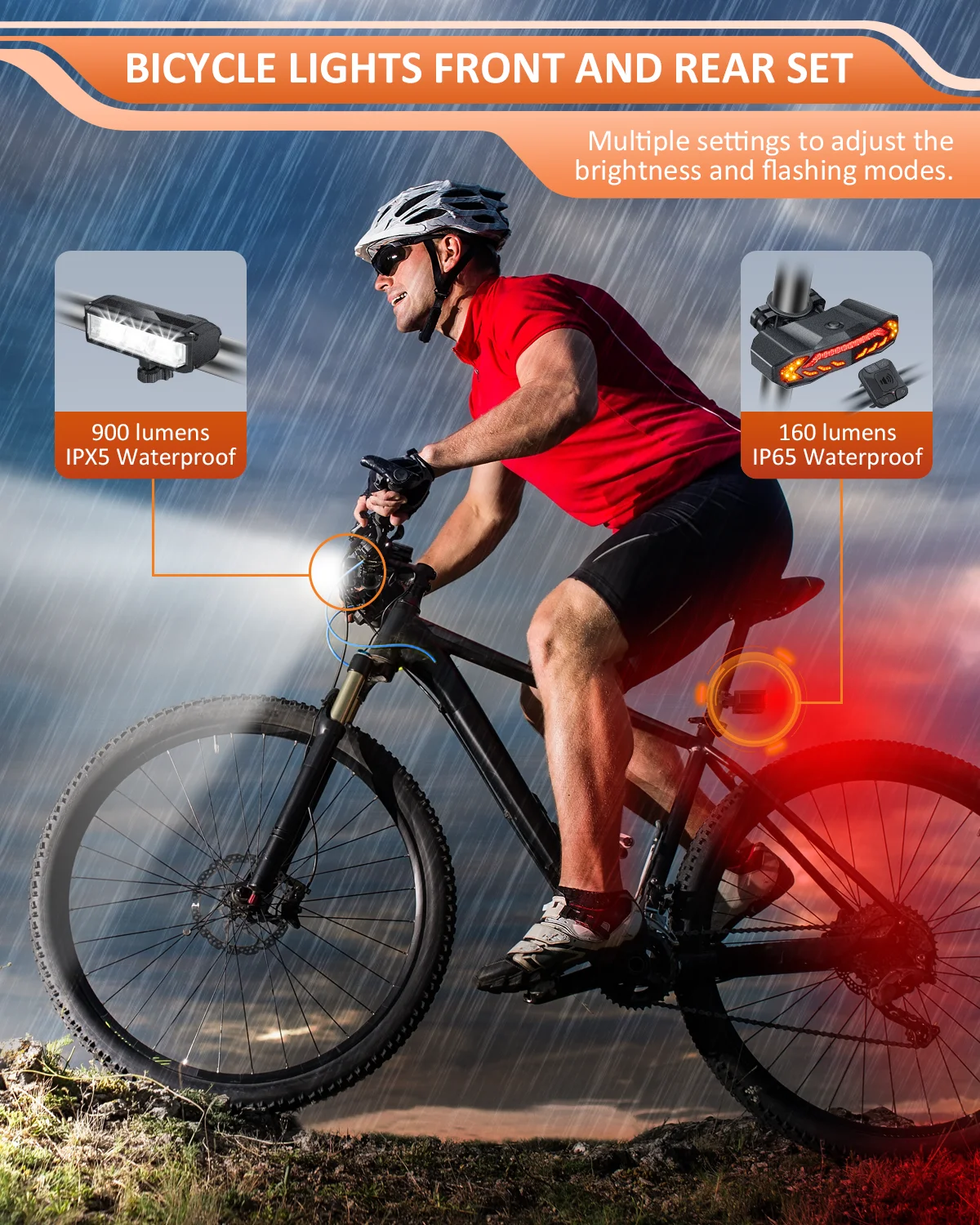 Camluxy Rechargeable Bike Light Front and Rear Set for Night Riding Ultra Bright Bicycle Headlight Turn Signals with Bike Alarm bicycle alarm bicycle rear light
