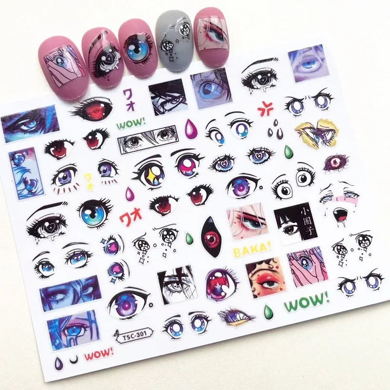 TSC-123-338 Anime Big Eyes Tokyo Ghoul 3d Nail Art Sticker Nail Deco Slider TSC-301