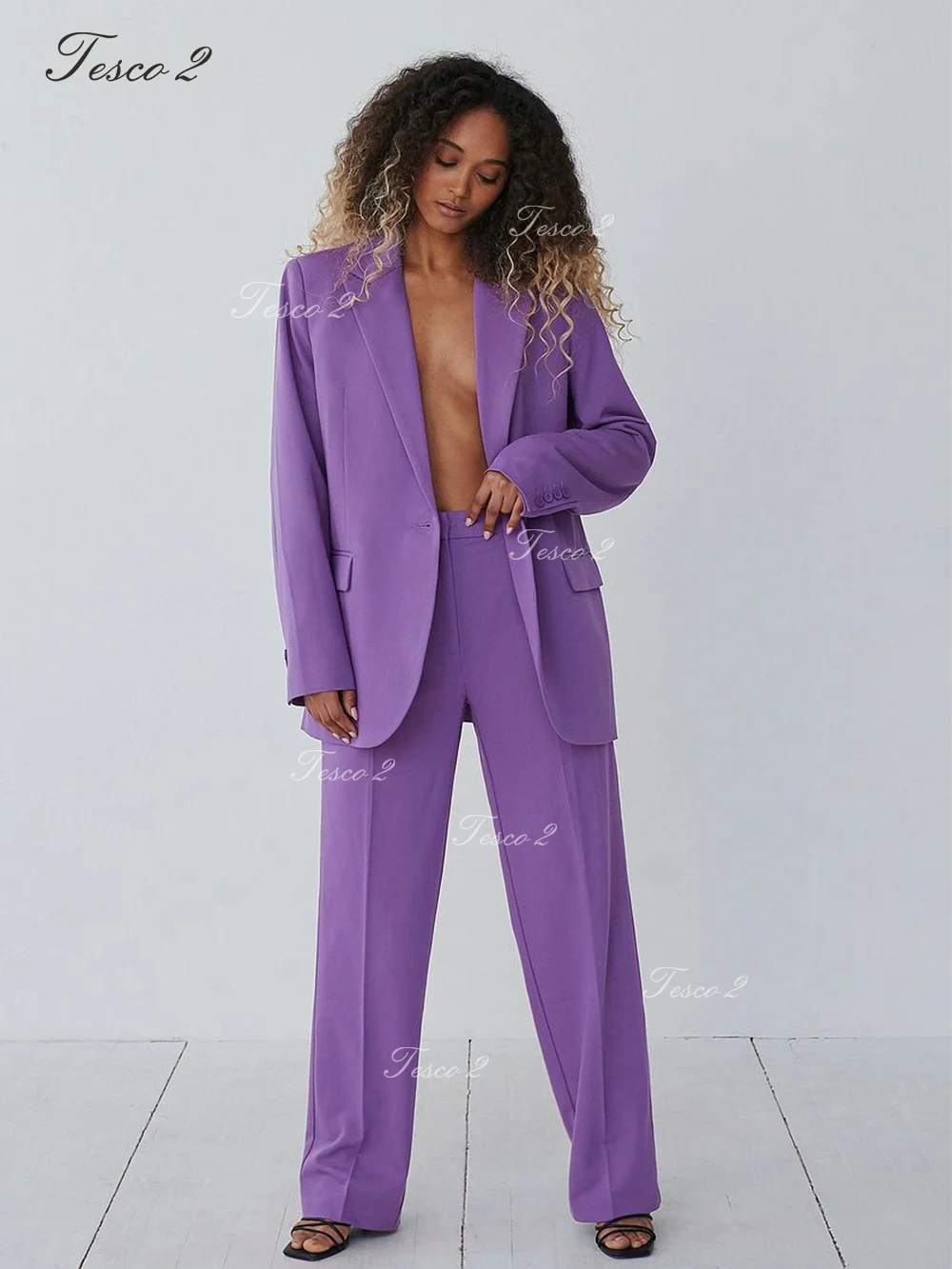 New Fashion Women Suit Loose Fitting Wide Leg Pants Suit For Office Outfits Women For Women Business Office Suit