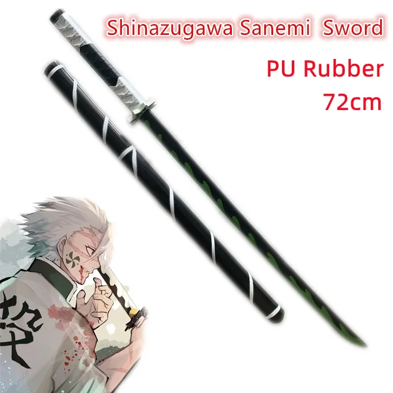 Demon Slayer Katana Kimetsu No Yaiba Sword Kyoujurou Giyuu Blue Zenitsu Cosplay Weapon Props Decoration Safety Rubber