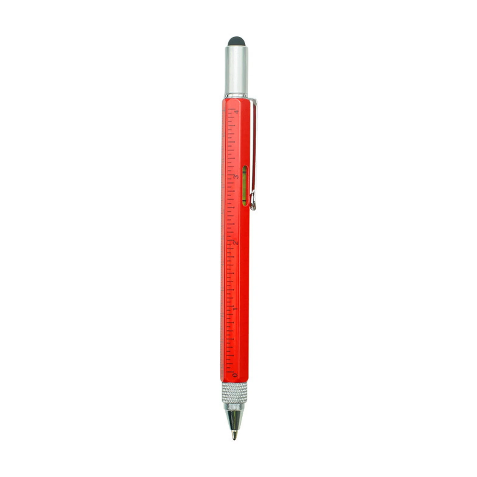 

6 In 1 Multifunctional Tool Pen Screen Stylus Versatile Tools Bubble Level Cm/inch Ruler Flat / Cross Screwdriver