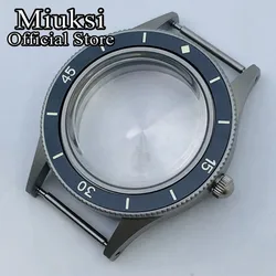 Miuksi 40mm Retro Watch Case with Domed Glass and Luminous Bezel for Fit NH35 NH36 NH34 (Style 2 Black)