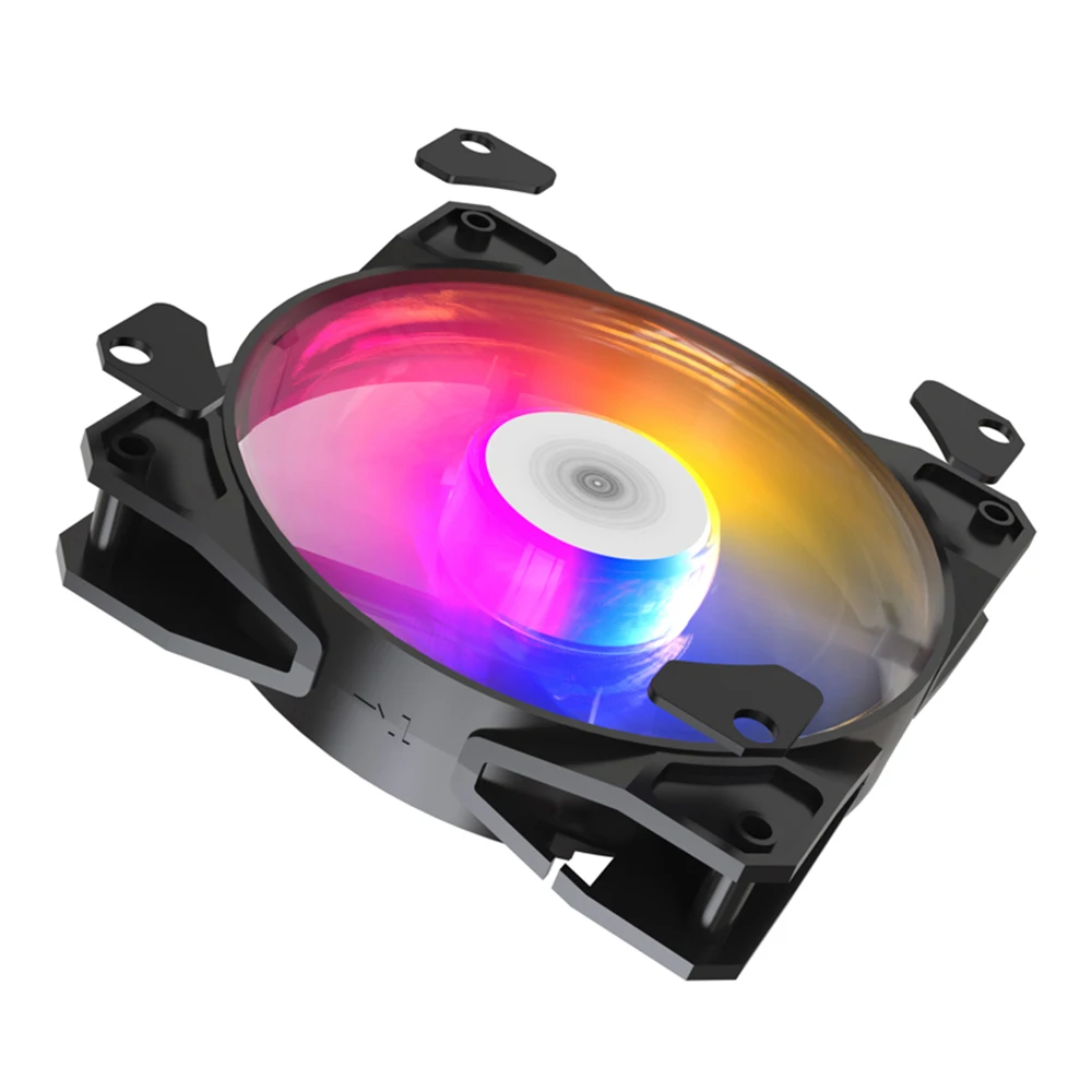 Aigo Pado P16 RGB 사일런트 선풍기 컴퓨터 케이스, 수냉식 대형 4 핀 CPU 쿨러, 12cm PC 케이스, 선풍기 컬러 조명 환풍기, 120mm