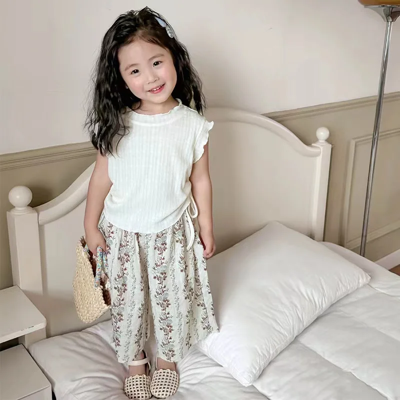 

WM50303 2024 new summer white t shirt short-sleeved and pants boutique two-piece set