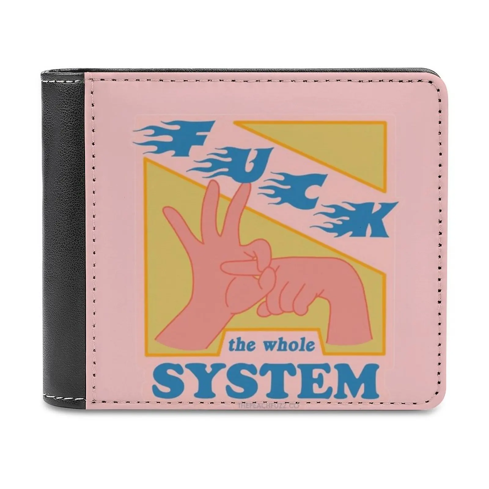 

F * The System-The Peach Fuzz Men Wallet Pu Leather Short Male Purses Credit Card Wallet For Men Money Bag Acab Police Blm