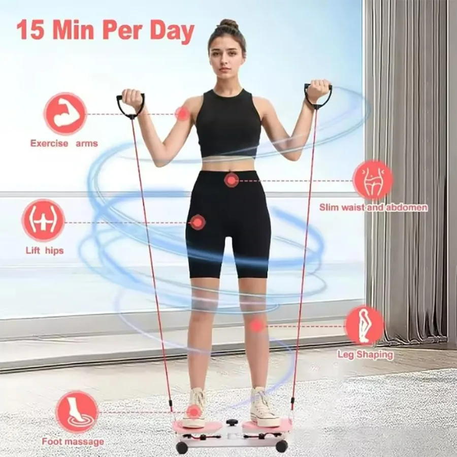 Waist Twister Machine, Pilates Twister with Digital Display, Adjustable Exercise Twist Board for Women Men, Home Noiseless Abs W