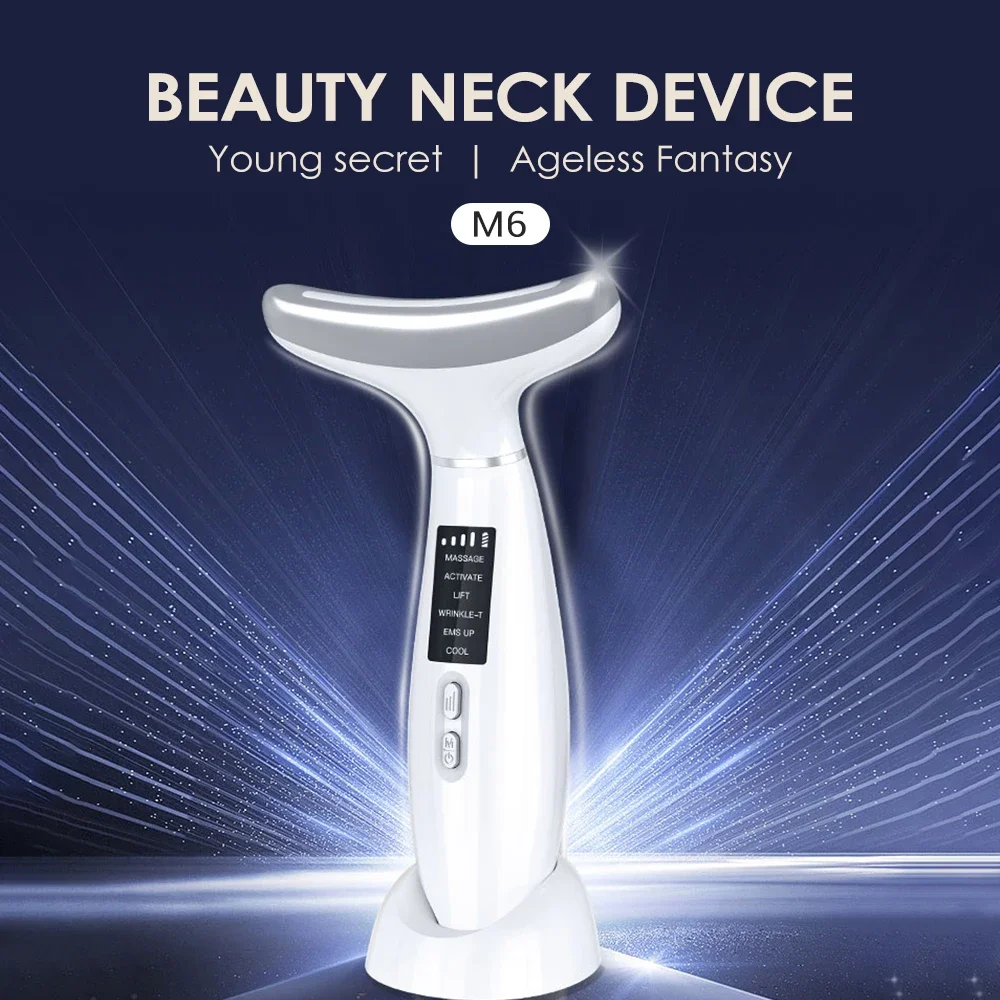 Ice Compress Neck Face Lifting Beauty Apparatus 4 Color EMS Facial Lifting Massager
