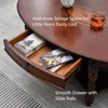 Oval Coffee Table for Living Room, Cherry Solid Wood Coffee Table with Storage Drawer, Victorian Antique Vintage Coffee Table 5