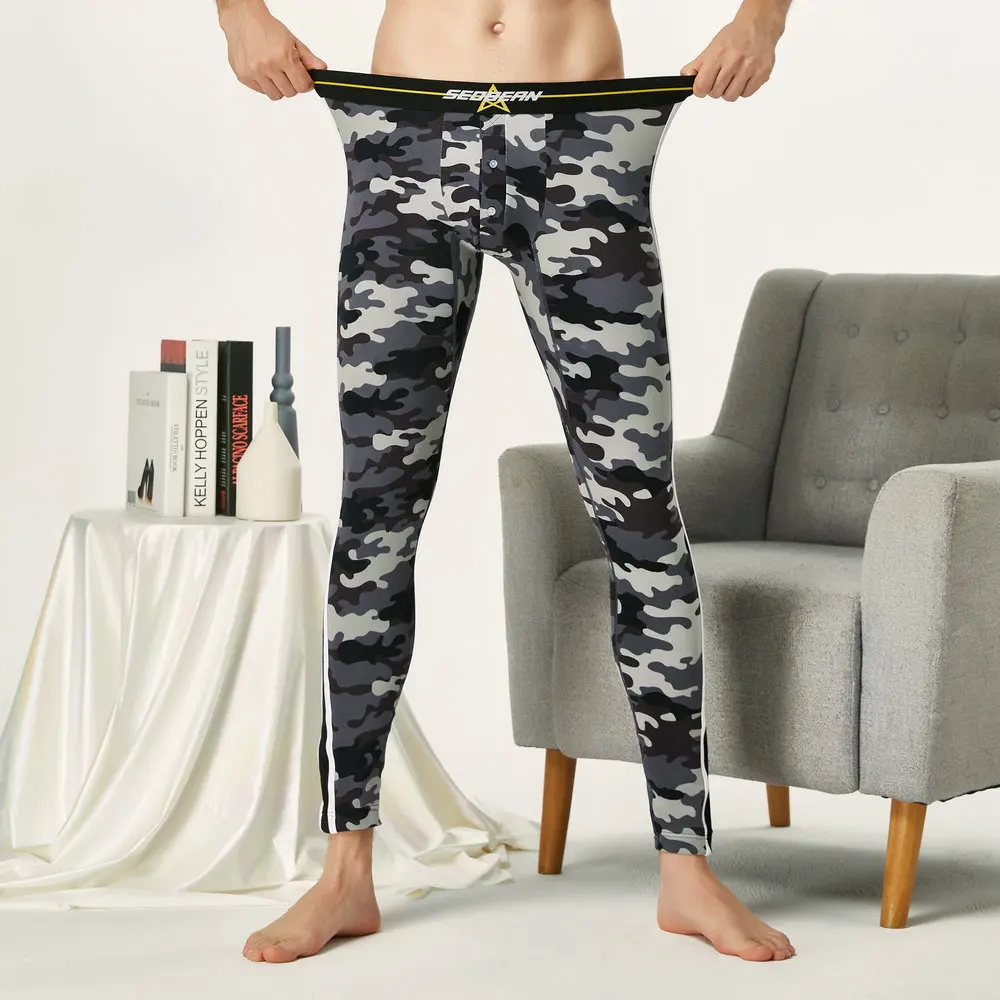 Men Winter Thermal Underwear Pants Cotton Long Johns Tight Pants Compression Tight casual sports pants
