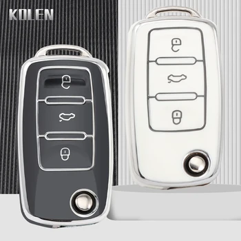 TPU Car Flip Key Case Cover Shell per Volkswagen VW Polo Golf Passat Tiguan Beetle Caddy T5 Up Eos Skoda Octavia Seat Leon Altea 2 TPU Car Flip Key Case Cover Shell per Volkswagen VW Polo Golf Passat Tiguan Beetle Caddy T5 Up Eos Skoda Octavia Seat Leon Altea - TPU Car Flip Key Case Cover Shell per Volkswagen VW Polo Golf Passat Tiguan Beetle
