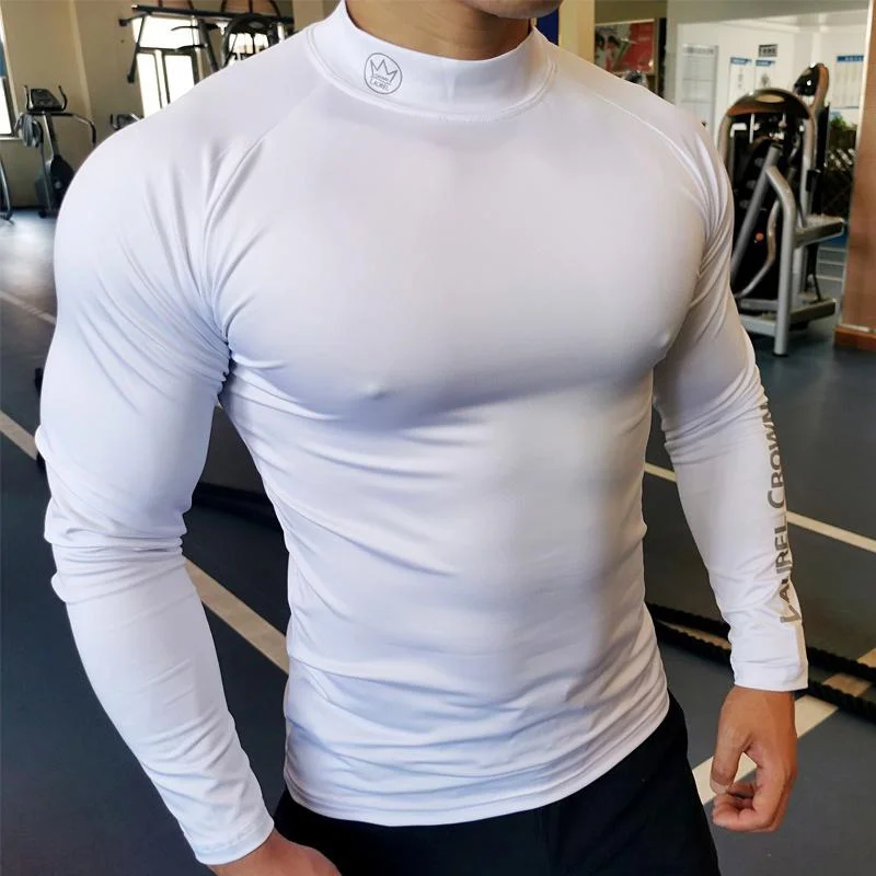 Compression Shirt Fitness T-shirt Men Long Sleeve Training Shirts Running Compression Skinny Tops Muscle Workout Clothing