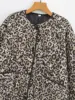 TRAF Leopard Print Jackets for Women Coats Oversized Jackets Woman 2024 Snap Button Overcoat Female Long Sleeve Women's Jacket 4