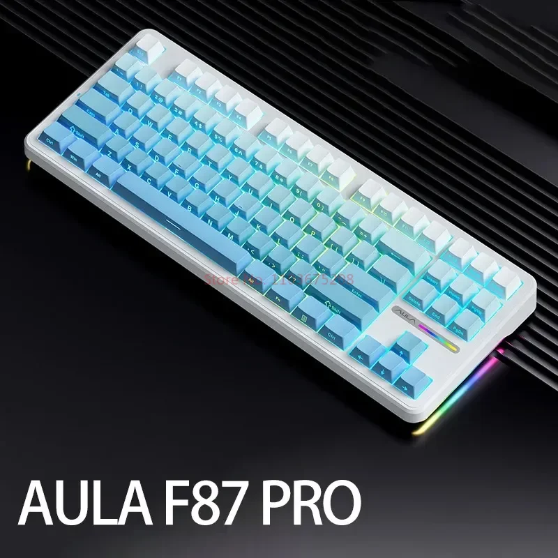 メカニカルキーボードAula-F87 Pro,2.4g, USB, Bluetooth,トライモード 