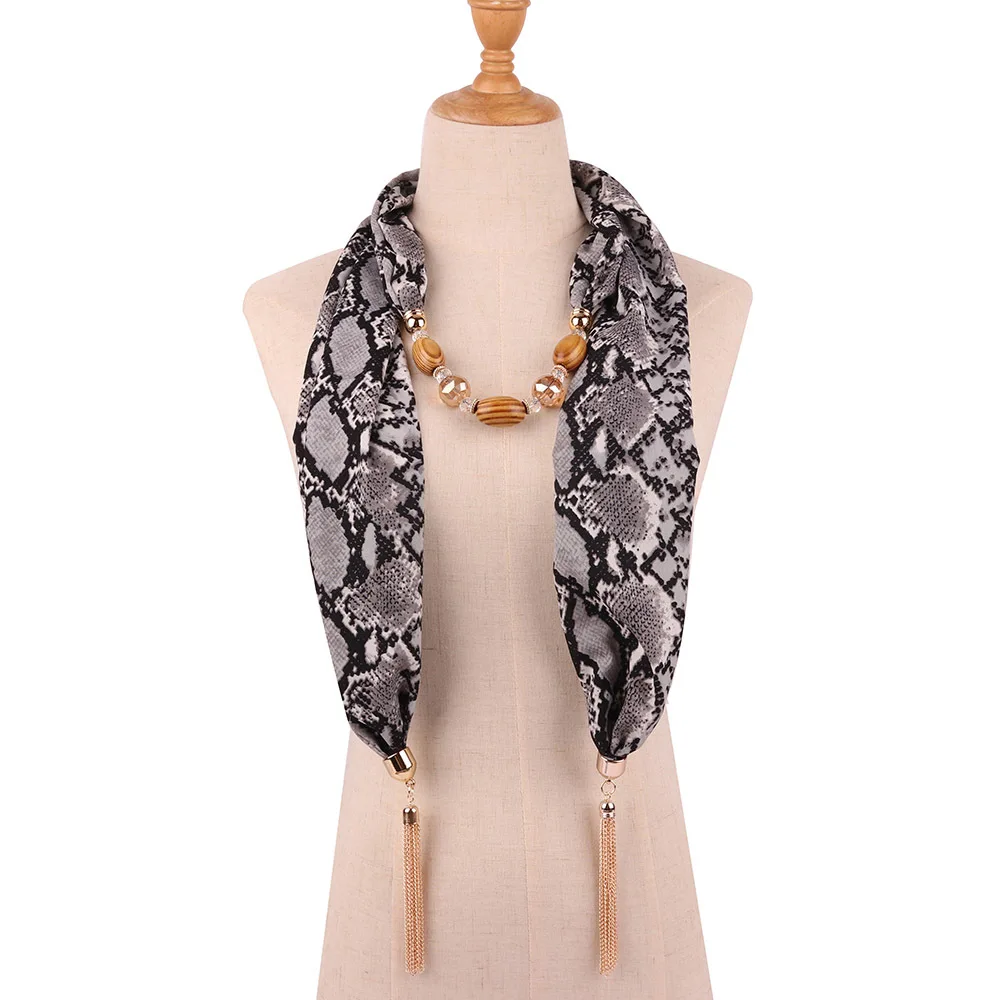 Donne etniche musulmane hijab gioielli con perline pendenti collana sciarpa testa sciarpe avvolge Foulard Femme  200000345