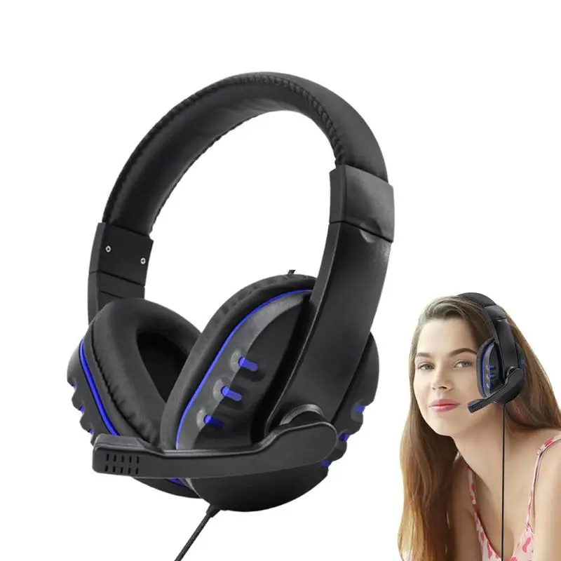 

Wired Gaming Headset Over-Ear Headphones Noise-Cancelling Microphone with Memory Foam Earpads 3.5mm Wired Mode Gamer Headset