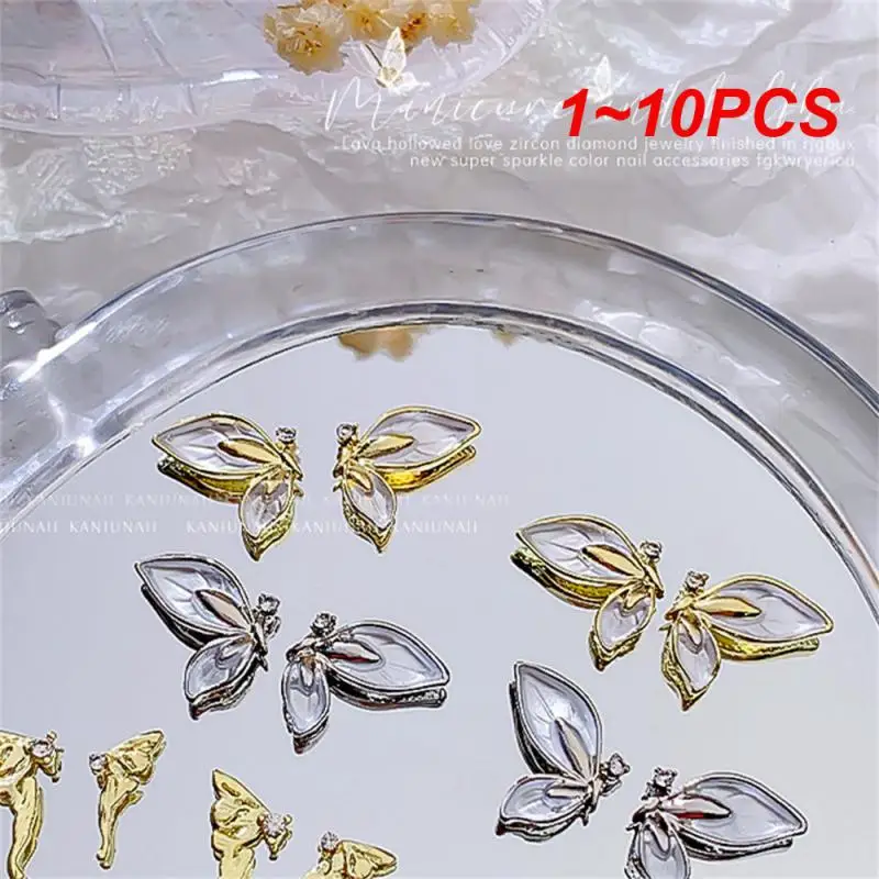 

1 ~ 10 шт., новинка, левая и правая бабочки, украшения для ногтей, искусственный сплав, роскошный стиль для ногтей, аксессуары для салона, модный тендер