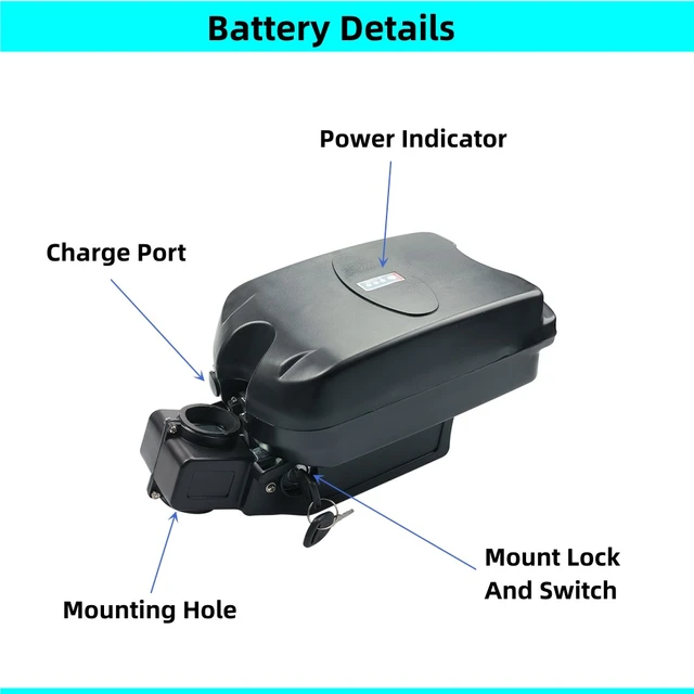 WILLQ Batterie 24V Ebike 8AH 10AH 13AH 15AH 20AH E-Bike Batterie