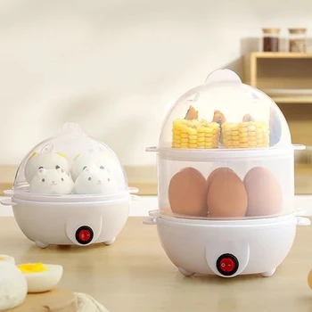 Multifunctional Egg Boiler Electric Egg Steamer Cooking Breakfast Machine Double Layers Egg Cooker Mini Steamer Poacher Kitchen 1