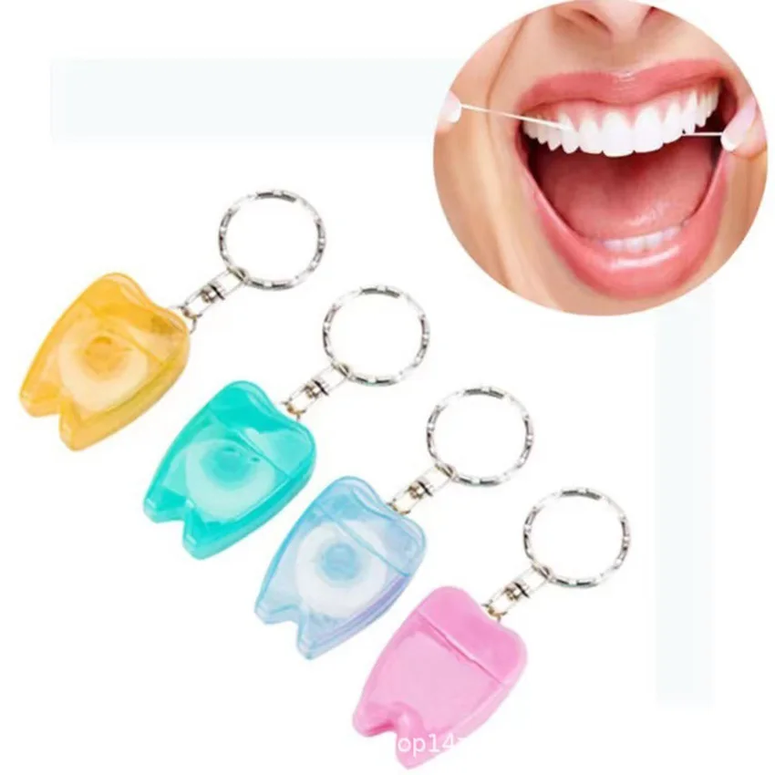 1PcMiniDentalFlossKeyChainPortableKeychainDentalFlossBox