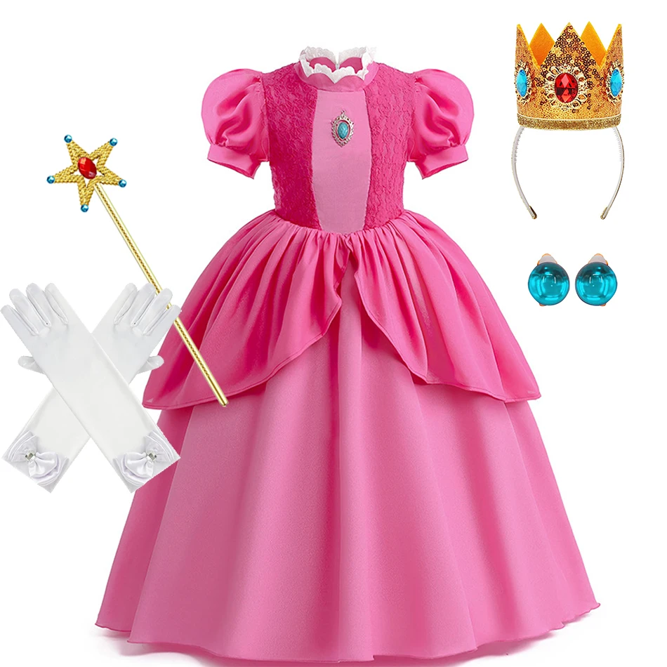 thumbnail image 2 of Aoiviss Princess Dress For Girls – Luxury Sequin Costume With Tiara, Gloves & Accessories For Party Dress-Up 2 of 13