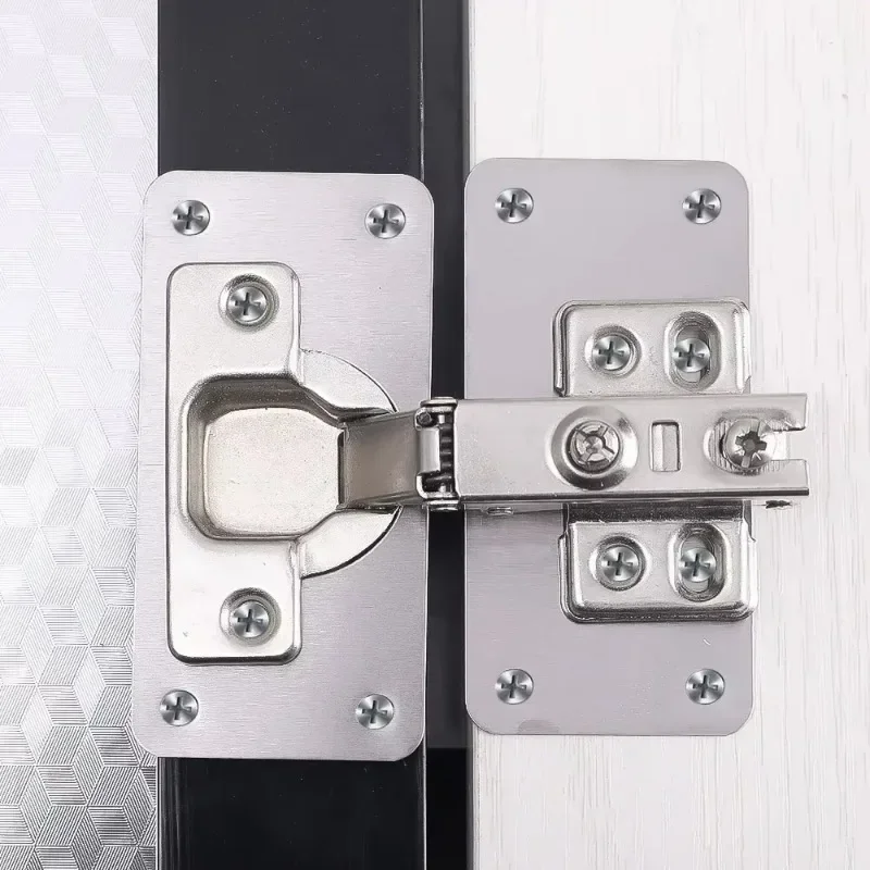 10/2Pcs Hinge Repair Plate Cabinet Hinge Repair Plate Kit Stainless Steel Door Hinge Mounting Plate With Holes Home Kitchen Cupboard Furniture