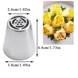 Stainless Steel Flower Shaped Frosting Nozzles for Cupcake and Cake Decorating (4)