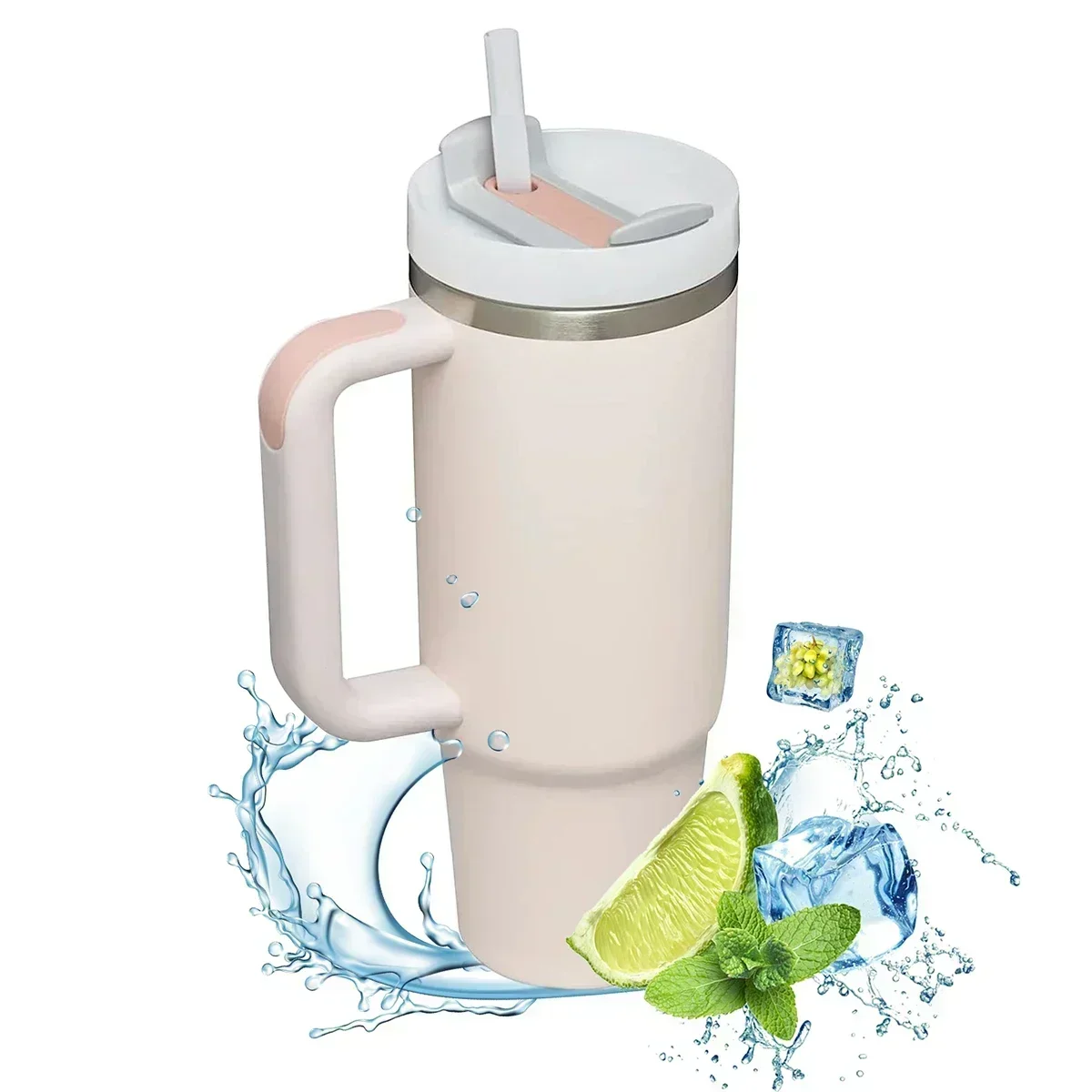 1200ml Iced Coffee Cup Tumbler with Handle and Straw Insulated Stainless Steel Vacuum Cup for Hot and Cold Drinks Water Bottles coffee stirring cup stirring cup stainless steel cups stainless steel cup coffee cup stainless steel mug water cup ceramic coffee cup glass cup