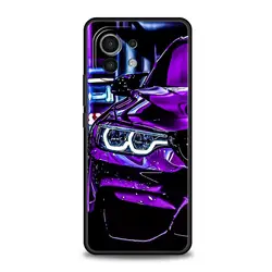 Sporty Blue and Red Car Design Phone Case - Sleek Black Cover for Mi 10 Lite 5G (A1)