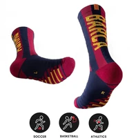 Nouveau 1 paire de chaussettes d'équipe de football, chaussettes de sport respirantes à fond de serviette épaisse pour entraînement antidérapant pour adultes 1