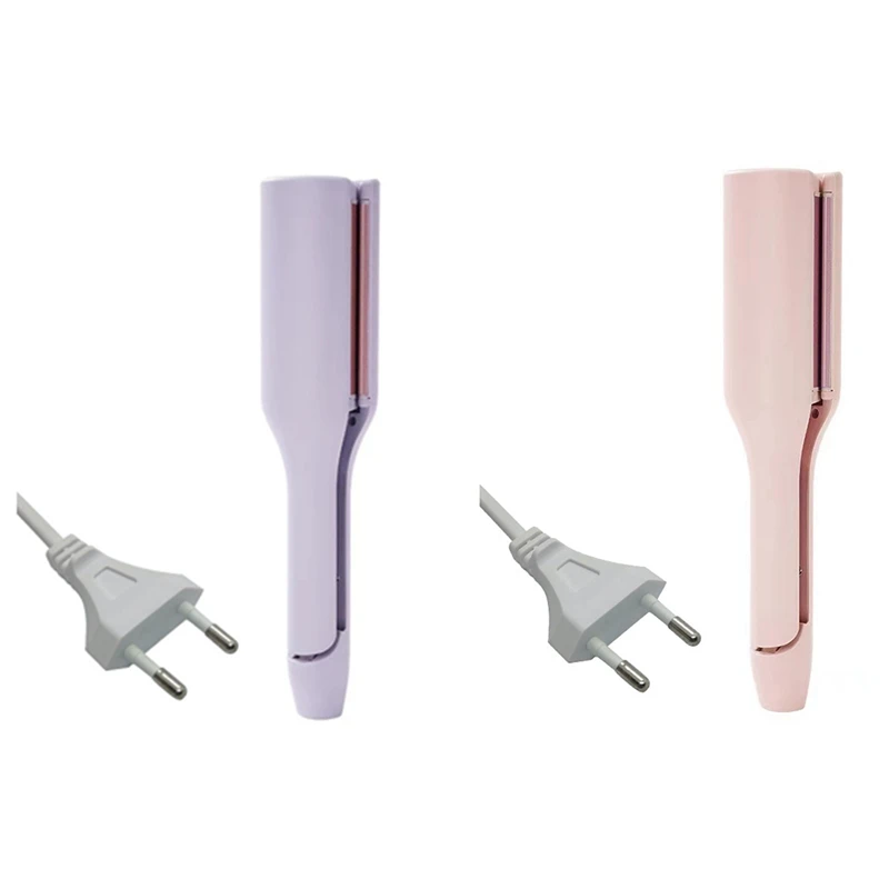 헤어 컬링 다리미 딥 웨이브 헤어 컬러, 4 온도 조절 가능, 빠른 가열 압착 다리미 스타일러 완드, EU 플러그, 32mm