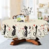 Cat and Love Tablecloth, Embossed Edge Design, Kitchen, Picnics, Indoor/Outdoor Decor, Ideal Gift for Cat Lovers, Cat Decor 4