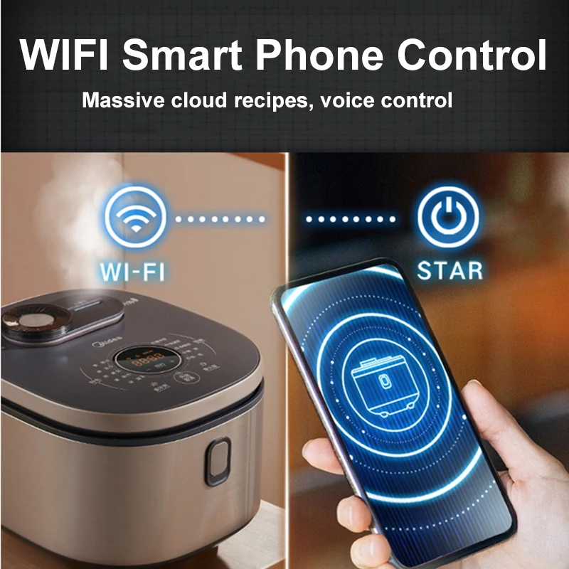 Midea 4L IH Rice Cooker Mobile Phone Smart Control MultiFunction Electric Rice Cooker Home Non-Stick APP Touch Appliances