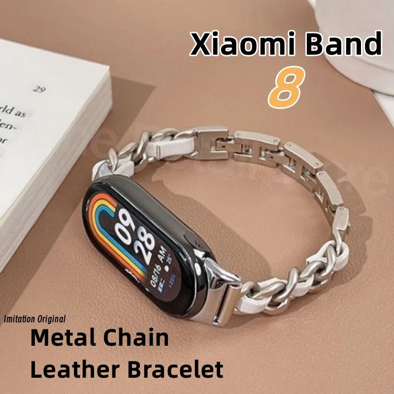 Original Xiaomi Mi Band 8 Strap TPU Woven Leather Chain Wristband Pendant  Sport Pod Replaceable Strap For Smart Band 8 Accessory - AliExpress