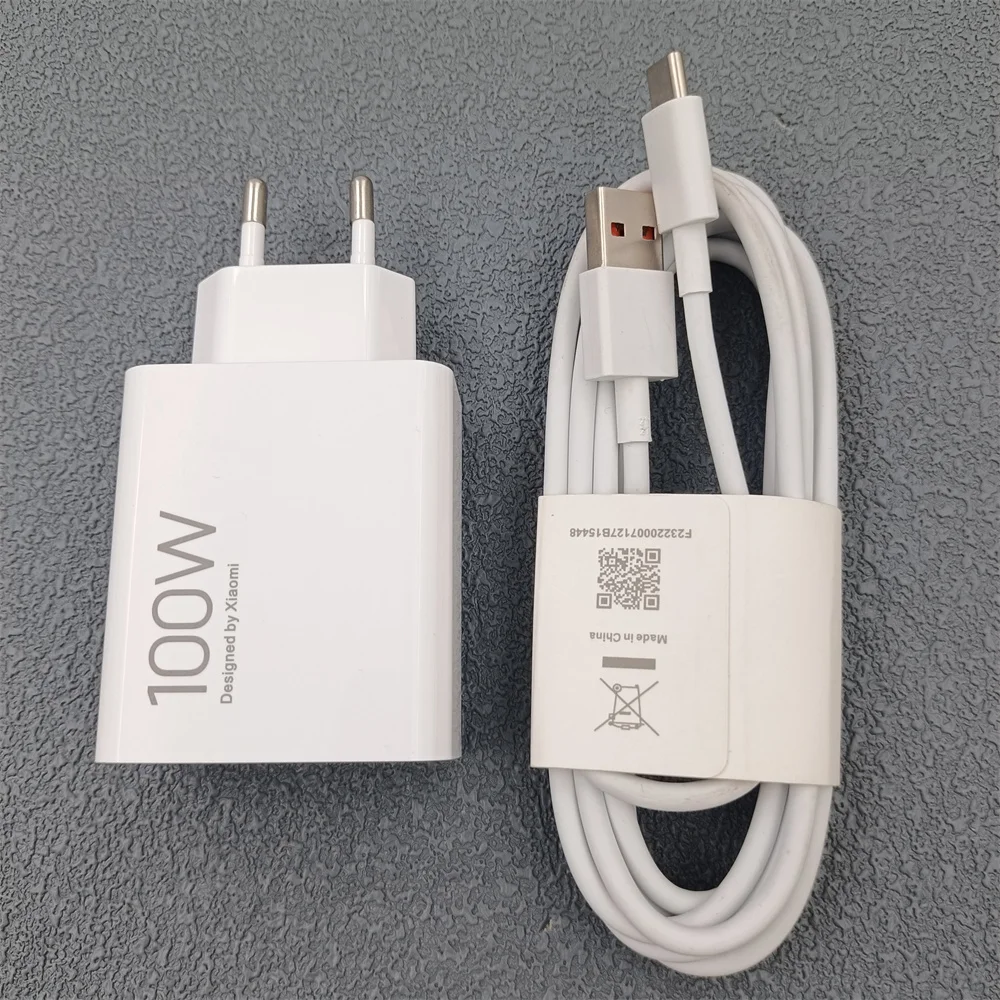ตัวเลือกสินค้า อะแดปเตอร์ชาร์จเร็ว Xiaomi 100W หัวชาร์จ EU Turbo Charge พร้อมสาย Type-C 2 เมตร