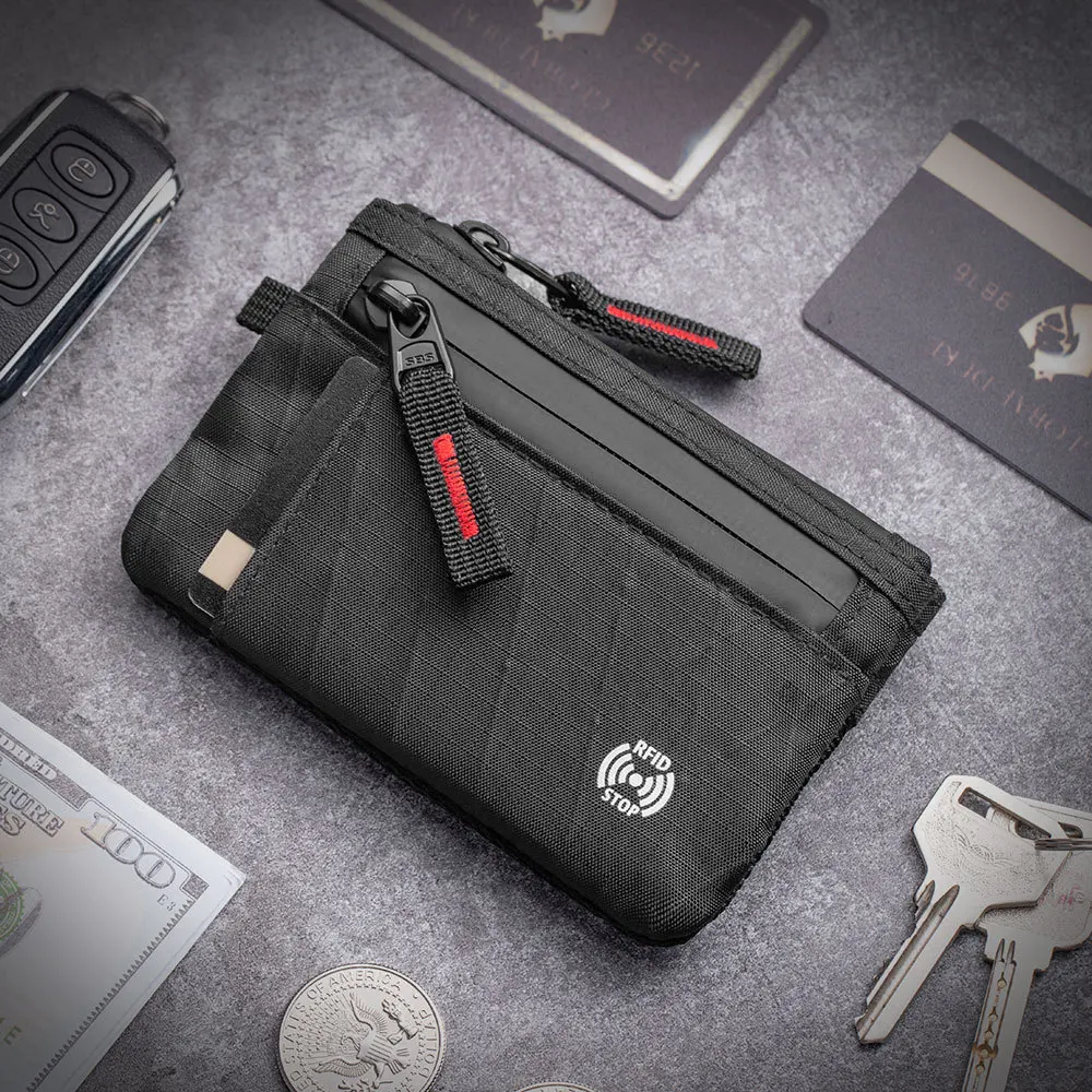 1pc 13cm*9cm New Multifunctional Functional Zero Wallet XPAC Card Holder Key Bag Driver's License Bag RFID Passport Bag black