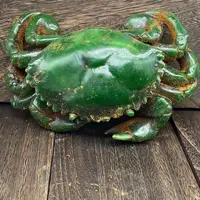 China's Old Jade Carved green Jade Crab 1