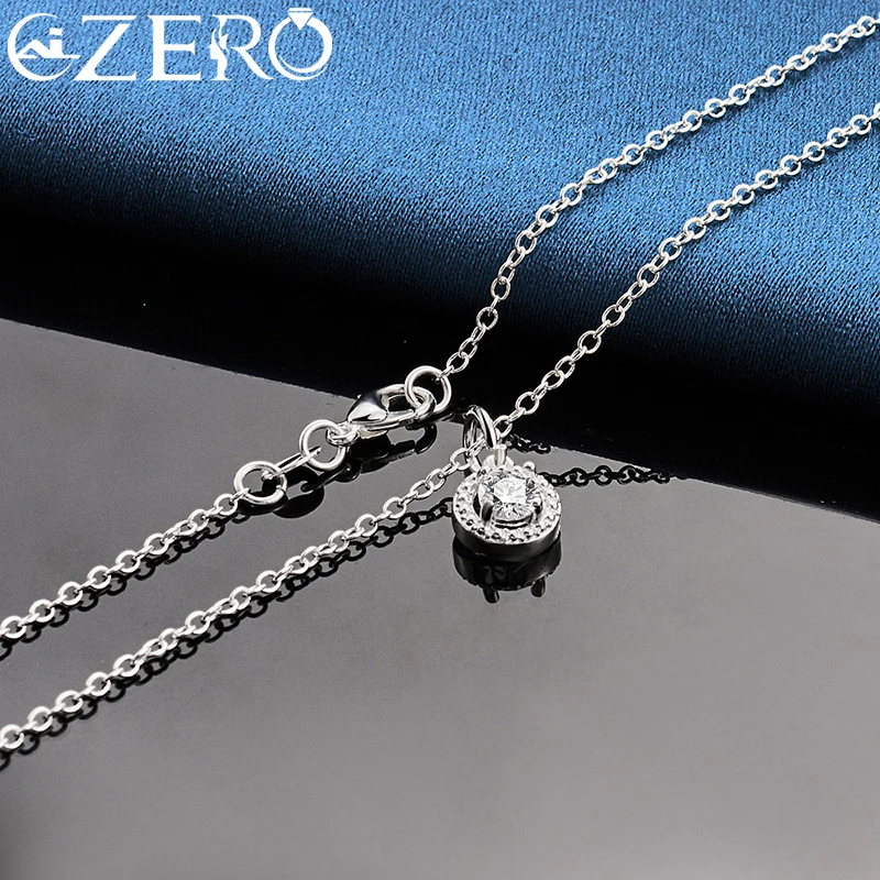 925 Sterling silver Cute Solid Christmas gift noble fashion elegant women shiny crystal CZ necklace earring ring jewelry Set